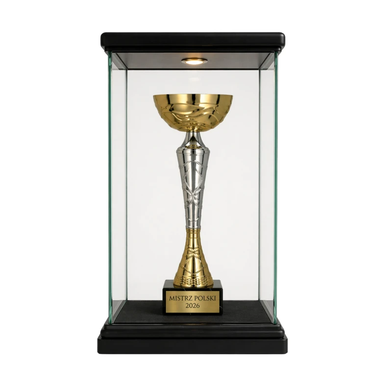 Puchar Metalowy Złoty Trofeum TABLICZKA Z GRAWEREM GRATIS 39 cm