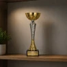 Puchar Metalowy Złoty Trofeum TABLICZKA Z GRAWEREM GRATIS 21 cm