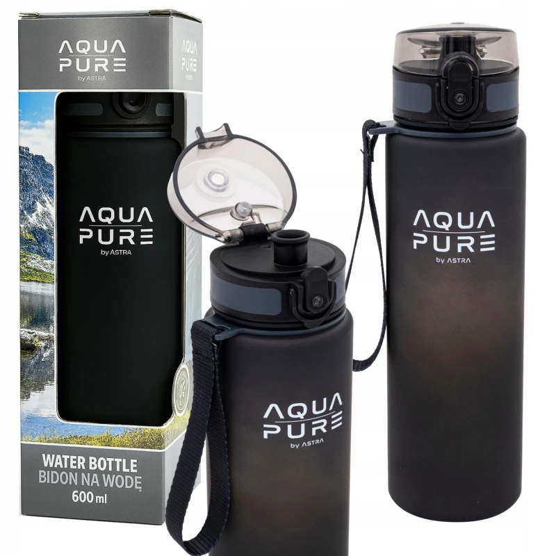 Bidon AQUA PURE 600ml grey/black