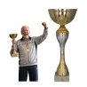 Puchar Metalowy Złoty Trofeum TABLICZKA Z GRAWEREM GRATIS 31,5 cm
