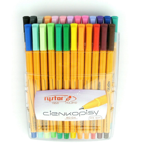 Cienkopisy Rystor RC-04 etui mix 25 szt.