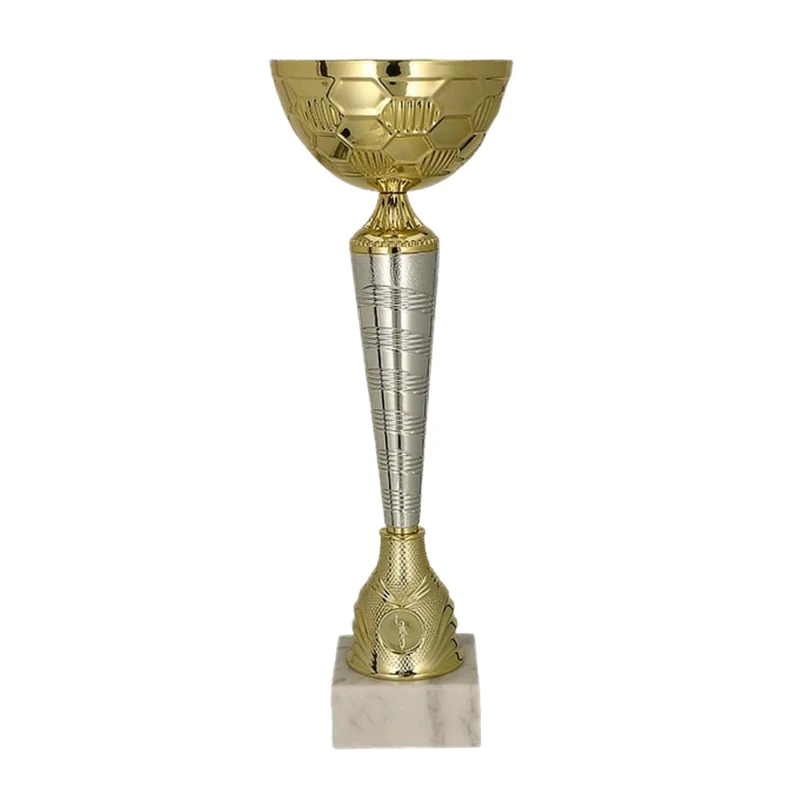 Puchar Metalowy Złoty EMBLEMAT I TABLICZKA Z GRAWEREM GRATIS 30 cm