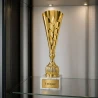 Puchar Plastikowy Złoty Trofeum TABLICZKA Z GRAWEREM GRATIS 38,5 cm