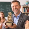 Statuetka Brązowa Odlewana Sowa Akademicka TABLICZKA Z GRAWEREM GRATIS 13,5 cm