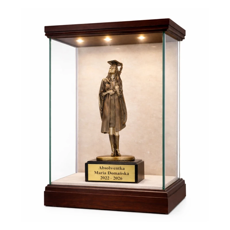Statuetka Brązowa Odlewana Absolwentka TABLICZKA Z GRAWEREM GRATIS 25,5 cm
