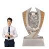 Statuetka Srebrna Odlewana Mądra Sowa TABLICZKA Z GRAWEREM GRATIS 10 cm