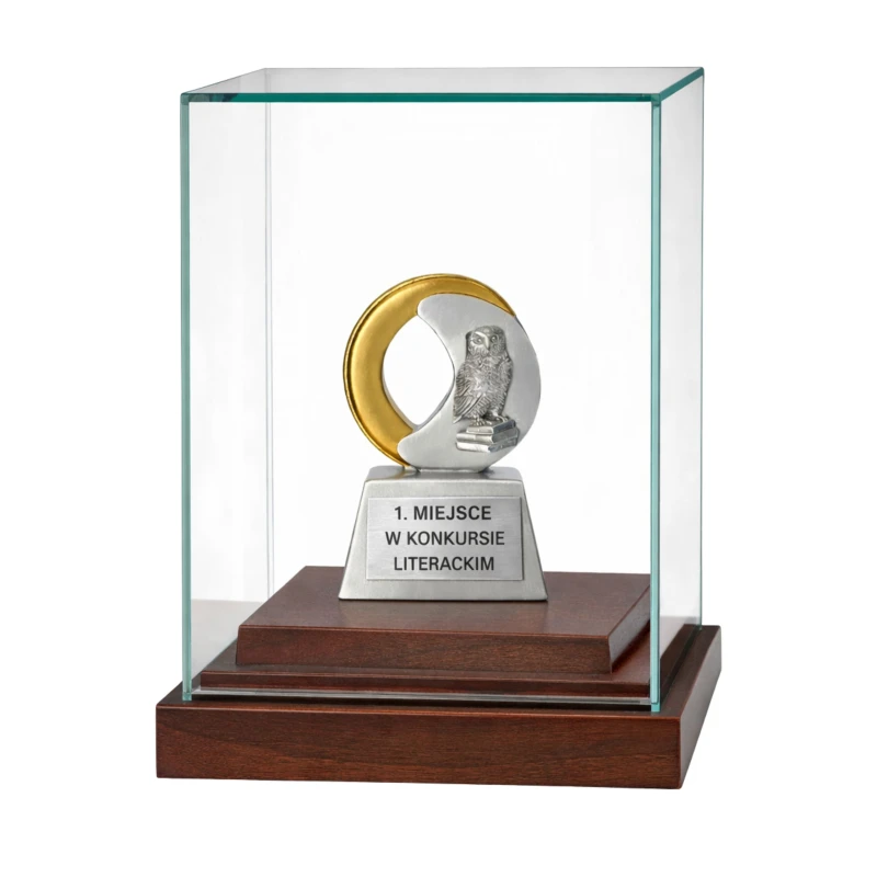 Statuetka Srebrna Odlewana Sowa Mądrości TABLICZKA Z GRAWEREM GRATIS 10 cm