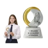 Statuetka Srebrna Odlewana Sowa Mądrości TABLICZKA Z GRAWEREM GRATIS 10 cm