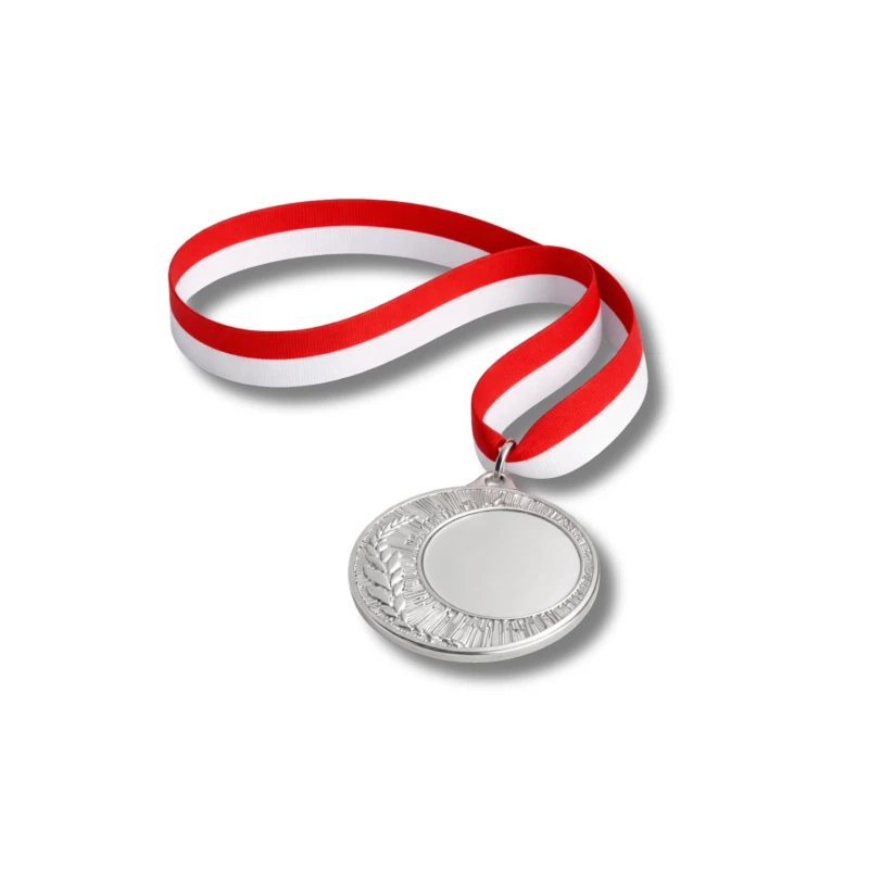 Medal Srebrny 40 mm II Miejsce Uniwersalny EMBLEMAT I WSTĄŻKA 11 MM GRATIS