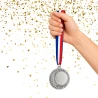 Medal Srebrny 40 mm II Miejsce Uniwersalny EMBLEMAT I WSTĄŻKA 11 MM GRATIS