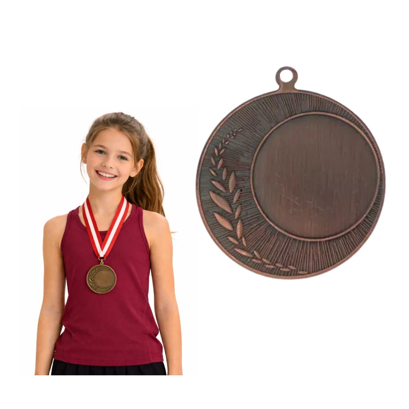 Medal Brązowy 40 mm III Miejsce Uniwersalny EMBLEMAT I WSTĄŻKA 11 MM GRATIS