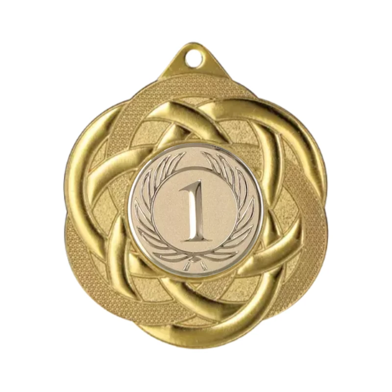 Medal Złoty 50 mm I Miejsce Uniwersalny EMBLEMAT I WSTĄŻKA 11 MM GRATIS