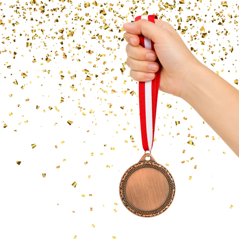 Medal Brązowy 32 mm III Miejsce Uniwersalny EMBLEMAT I WSTĄŻKA 22 MM GRATIS