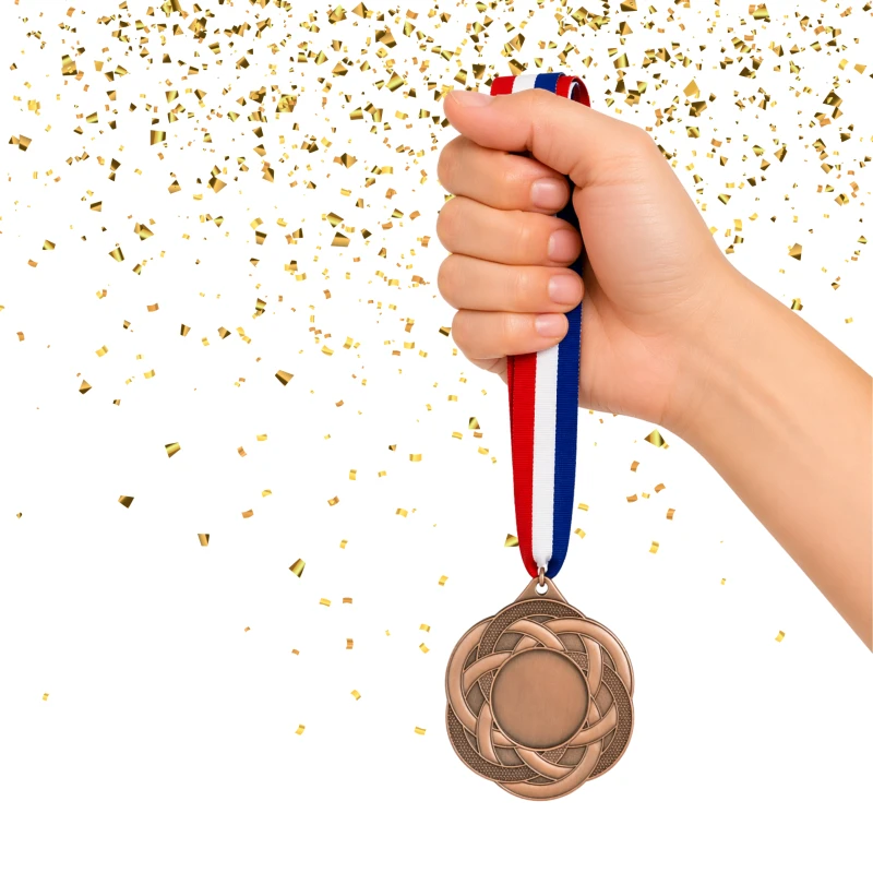 Medal Brązowy 50 mm III Miejsce Uniwersalny EMBLEMAT I WSTĄŻKA 22 MM GRATIS