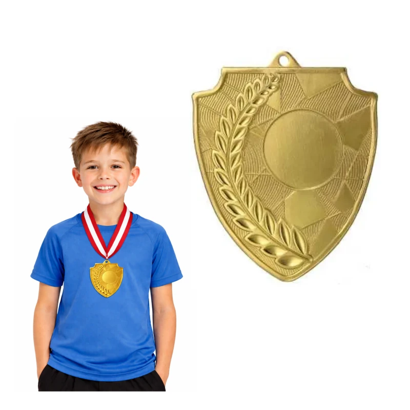 Medal Złoty 70 mm I Miejsce Uniwersalny EMBLEMAT I WSTĄŻKA 22 MM GRATIS
