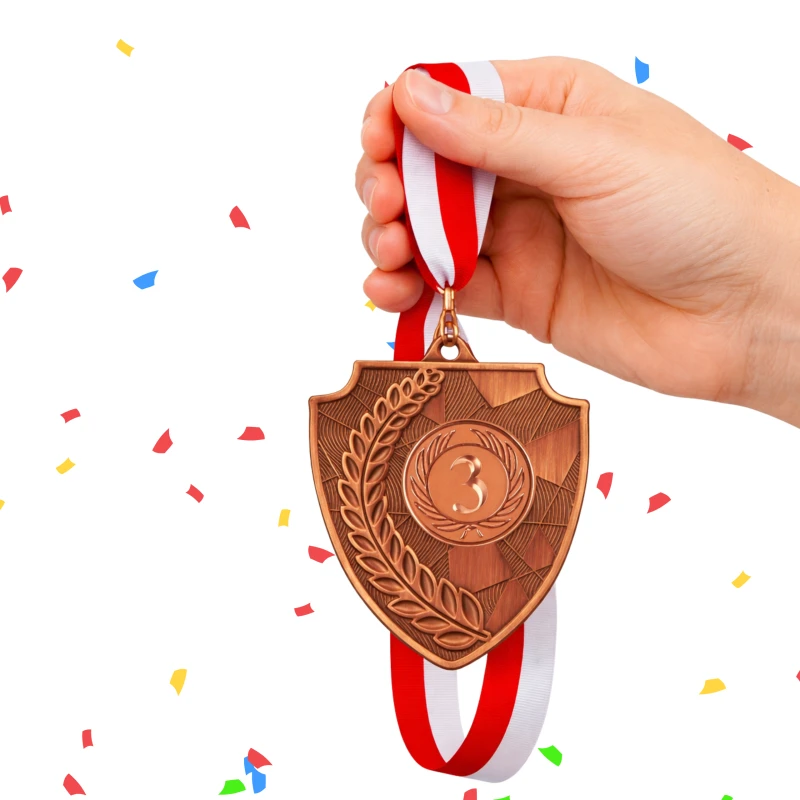 Medal Brązowy 70 mm III Miejsce Uniwersalny EMBLEMAT I WSTĄŻKA 22 MM GRATIS