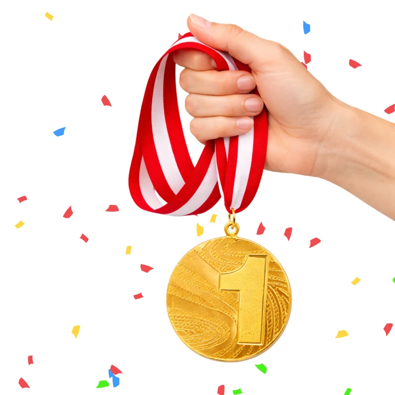 Medal Złoty 40 mm I Miejsce Uniwersalny Sportowy WSTĄŻKA 22 MM GRATIS