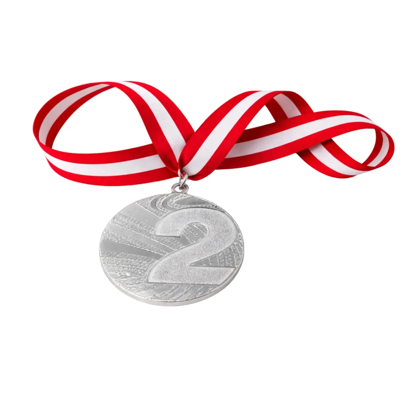 Medal Srebrny 40 mm II Miejsce Uniwersalny Sportowy WSTĄŻKA 22 MM GRATIS