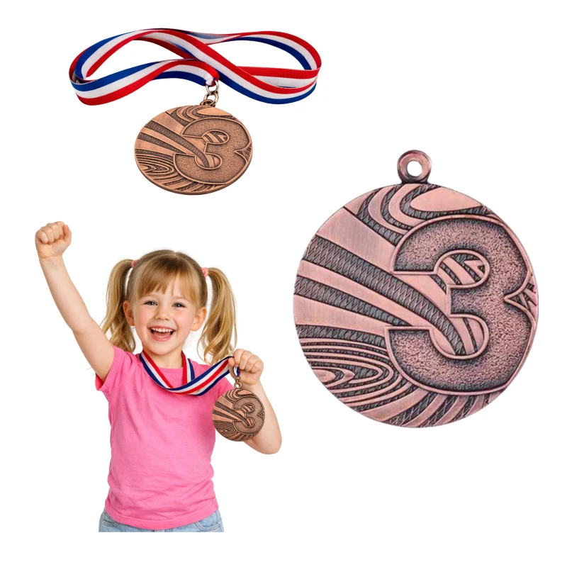 Medal Brązowy 40 mm III Miejsce Uniwersalny Sportowy WSTĄŻKA 22 MM GRATIS