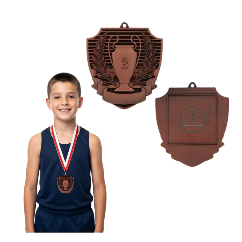 Brązowy Medal Metalowy 80 mm III Miejsce Uniwersalny WSTĄŻKA 22 MM GRATIS