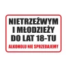 Tabliczka informacyjna SPRZEDAŻ ALKOHOLU A5 PCV