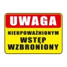 Tabliczka informacyjna WSTĘP WZBRONIONY A5 PCV