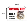 Tabliczka informacyjna UWAGA KOT A3 PCV