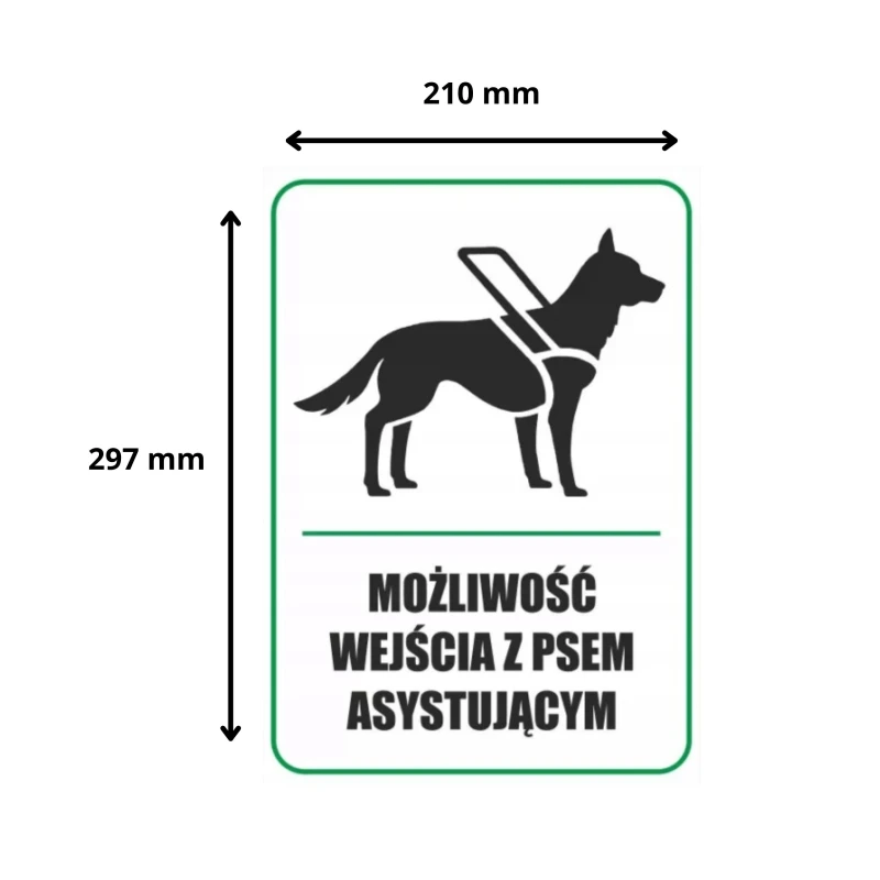 Tabliczka informacyjna PIES ASYSTUJĄCY A4 PCV