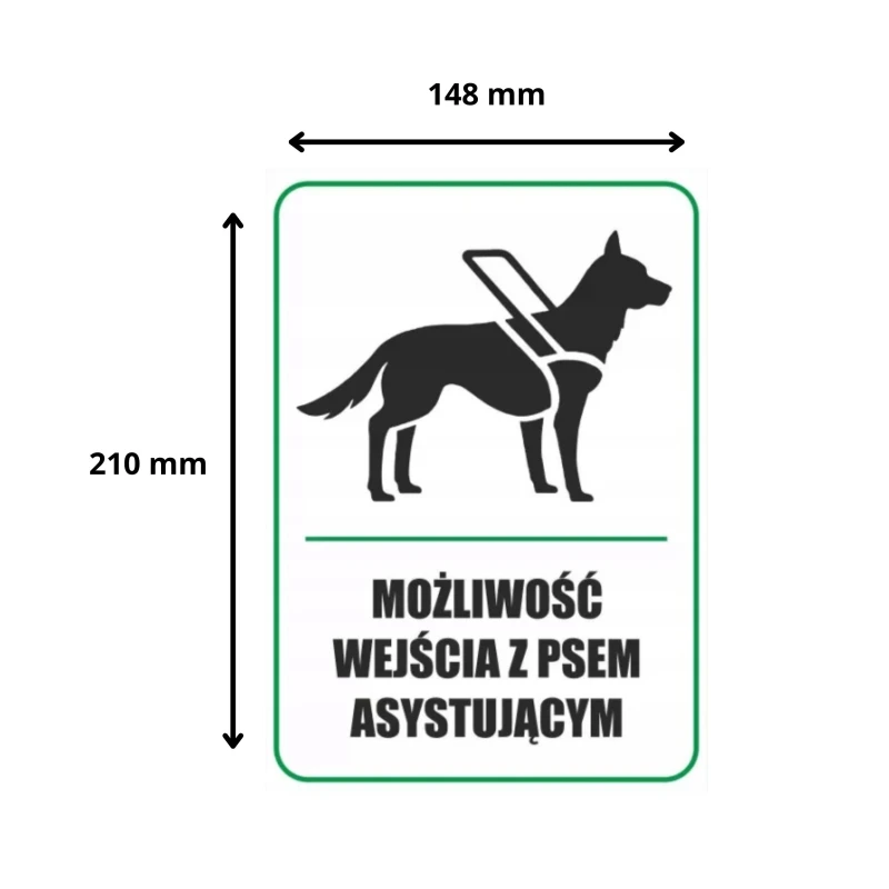 Tabliczka informacyjna PIES ASYSTUJĄCY A5 PCV