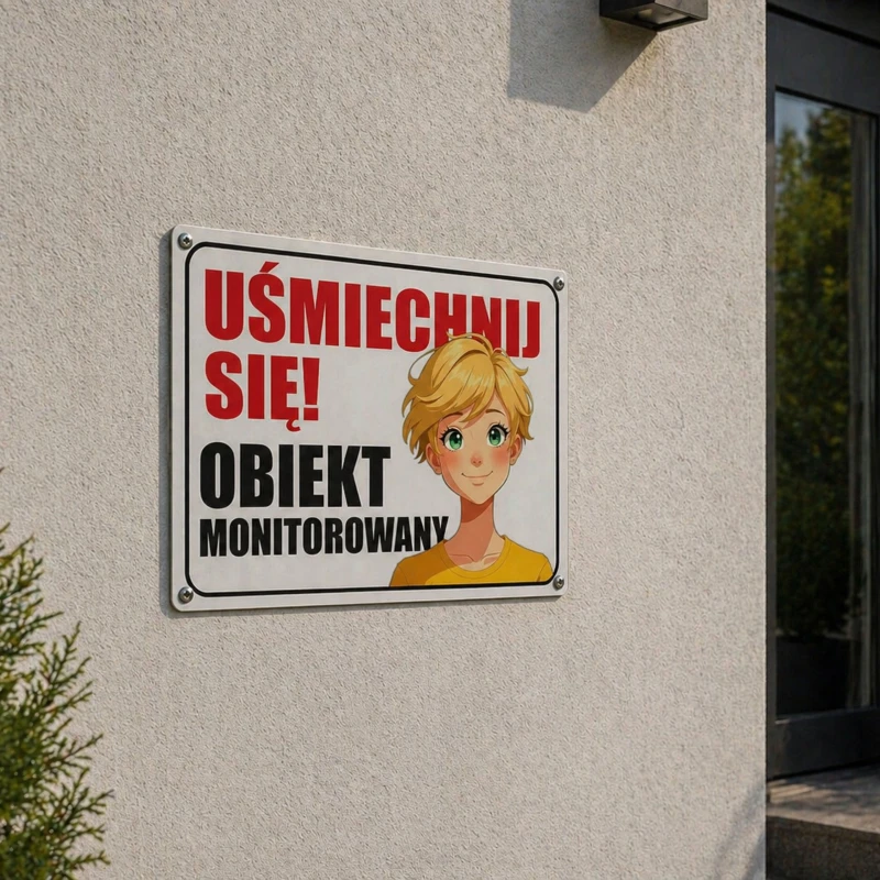 Tabliczka informacyjna UŚMIECHNIJ SIĘ A3 PCV