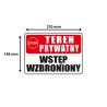 Tabliczka informacyjna TEREN PRYWATNY WSTĘP WZBRONIONY A5 PCV