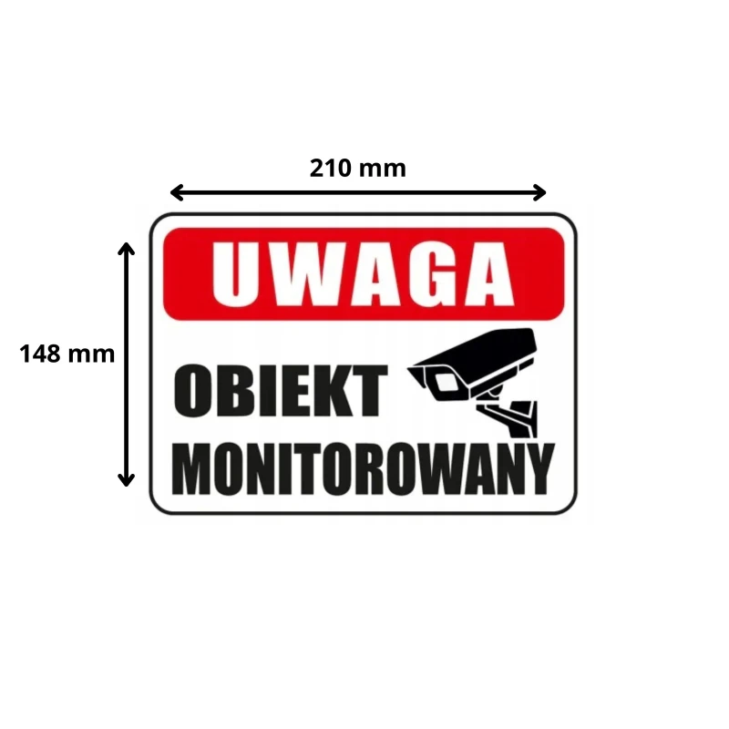 Tabliczka informacyjna UWAGA OBIEKT MONITOROWANY A5 PCV