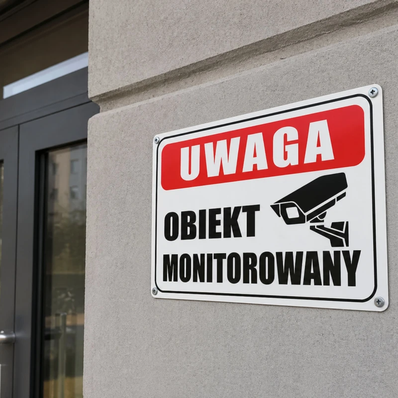 Tabliczka informacyjna UWAGA OBIEKT MONITOROWANY A5 PCV
