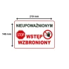 Tabliczka informacyjna NIEUPOWAŻNIONYM WSTĘP WZBRONIONY A5 PCV