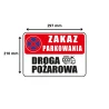 Tabliczka informacyjna ZAKAZ PARKOWANIA DROGA POŻAROWA A4 PCV