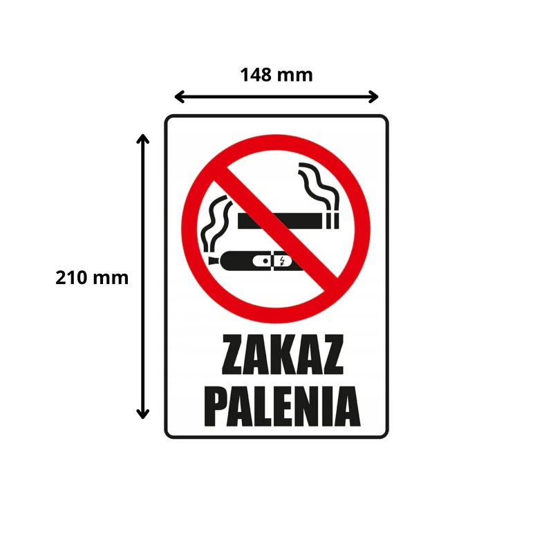 Tabliczka Informacyjna ZAKAZ PALENIA A5 PCV