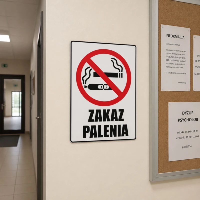 Tabliczka Informacyjna ZAKAZ PALENIA A5 PCV