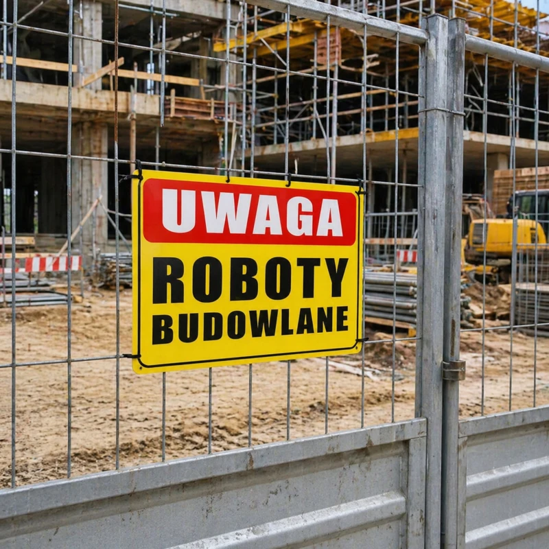 Tabliczka Informacyjna UWAGA ROBOTY BUDOWALNE A3 PCV