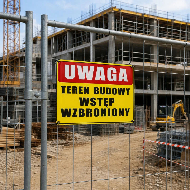 Tabliczka Informacyjna TEREN BUDOWY WSTĘP WZBRONIONY A3 PCV
