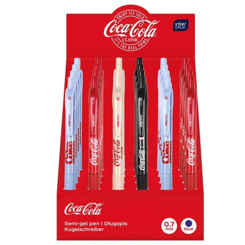 Długopis automatyczny z gripem Coca-Cola niebieski