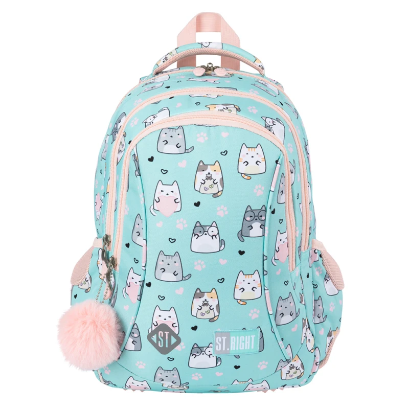 PLECAK 3-KOMOROWY STRIGHT BP-26 CHARMING CATS mkmp