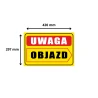 Tabliczka Informacyjna UWAGA OBJAZD (W PRAWO) A3 PCV