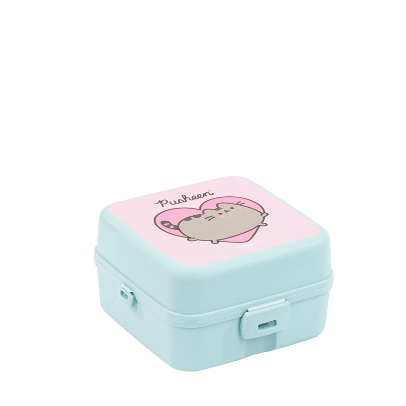 PUSHEEN Mint Zestaw Śniadaniówka + Bidon 500 ml Lunchbox do Szkoły dla Dzieci