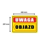 Tabliczka Informacyjna UWAGA OBJAZD (W LEWO) A3 PCV