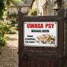 Tabliczka Informacyjna UWAGA PSY BIEGAJĄ LUZEM A3 PCV