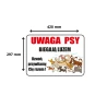 Tabliczka Informacyjna UWAGA PSY BIEGAJĄ LUZEM A3 PCV