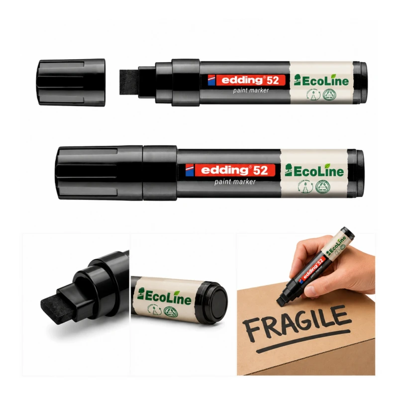 MARKER OLEJOWY NA BAZIE WODY E-52 EDDING ECOLINE 4-15MM CZARNY