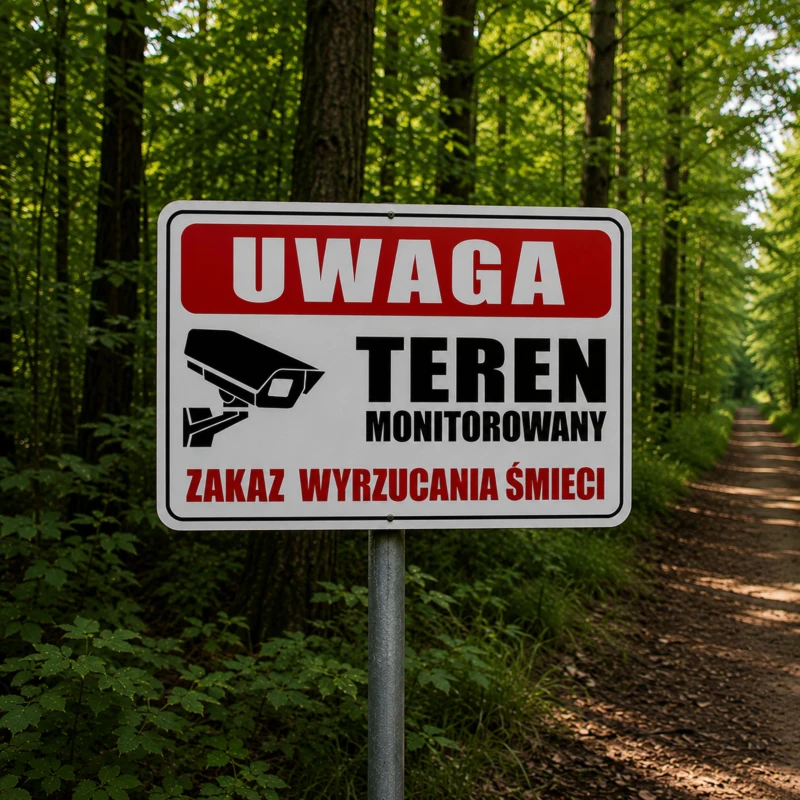 Tabliczka Informacyjna ZAKAZ WYRZUCANIA ŚMIECI A5 PCV