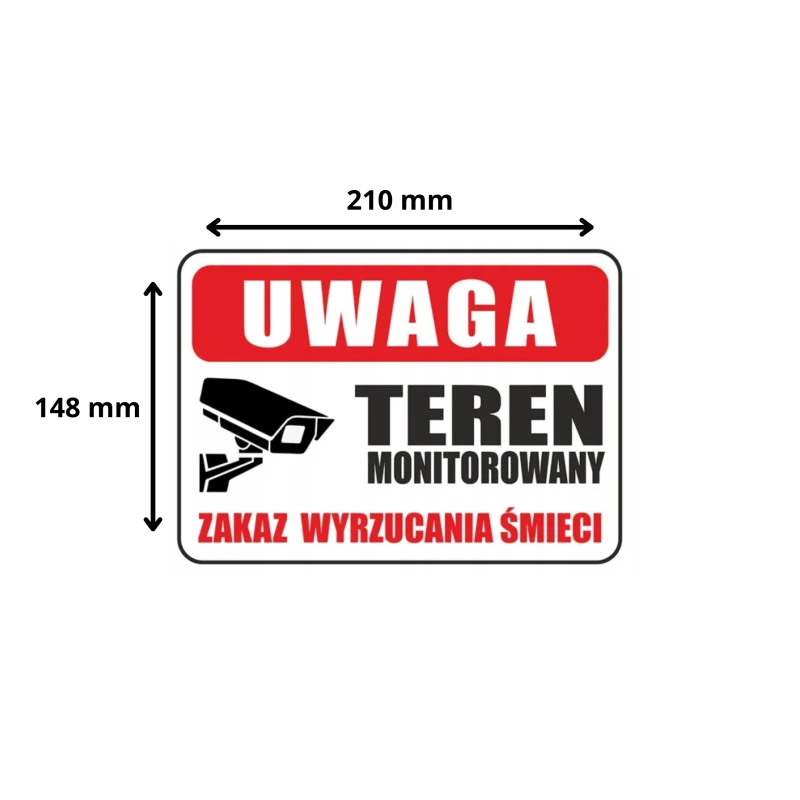 Tabliczka Informacyjna ZAKAZ WYRZUCANIA ŚMIECI A5 PCV