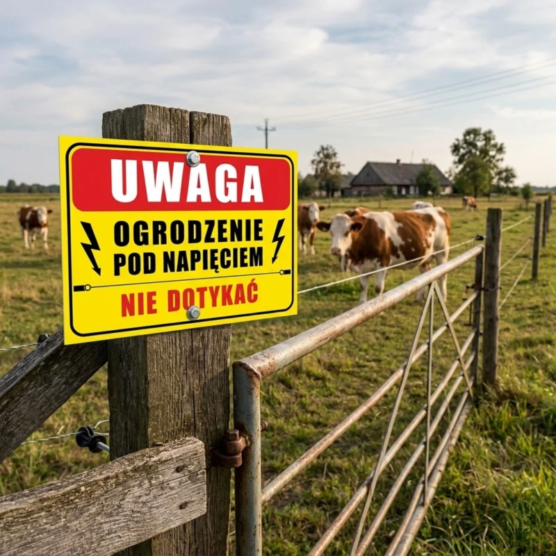 Tabliczka informacyjna OGRODZENIE POD NAPIĘCIEM A3 PCV